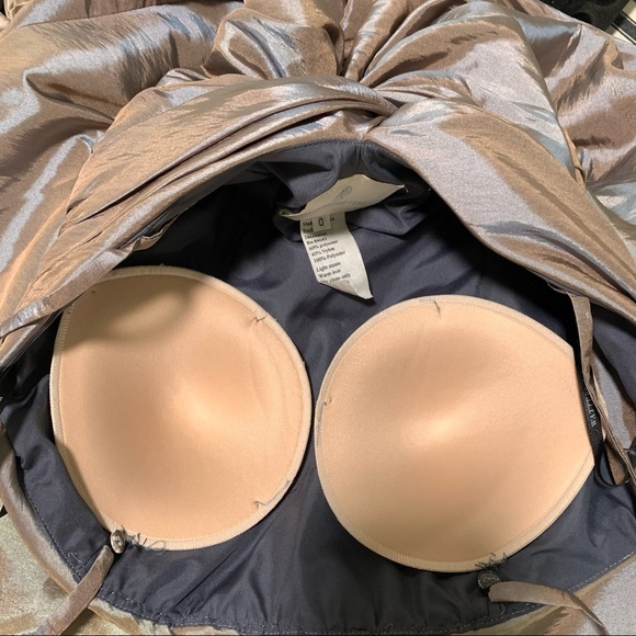 VINTAGE WATTERS & WATTERS Silvery Grey Chrome Bridesmaid Dress Formal Gown Sz 0 - Picture 12 of 16